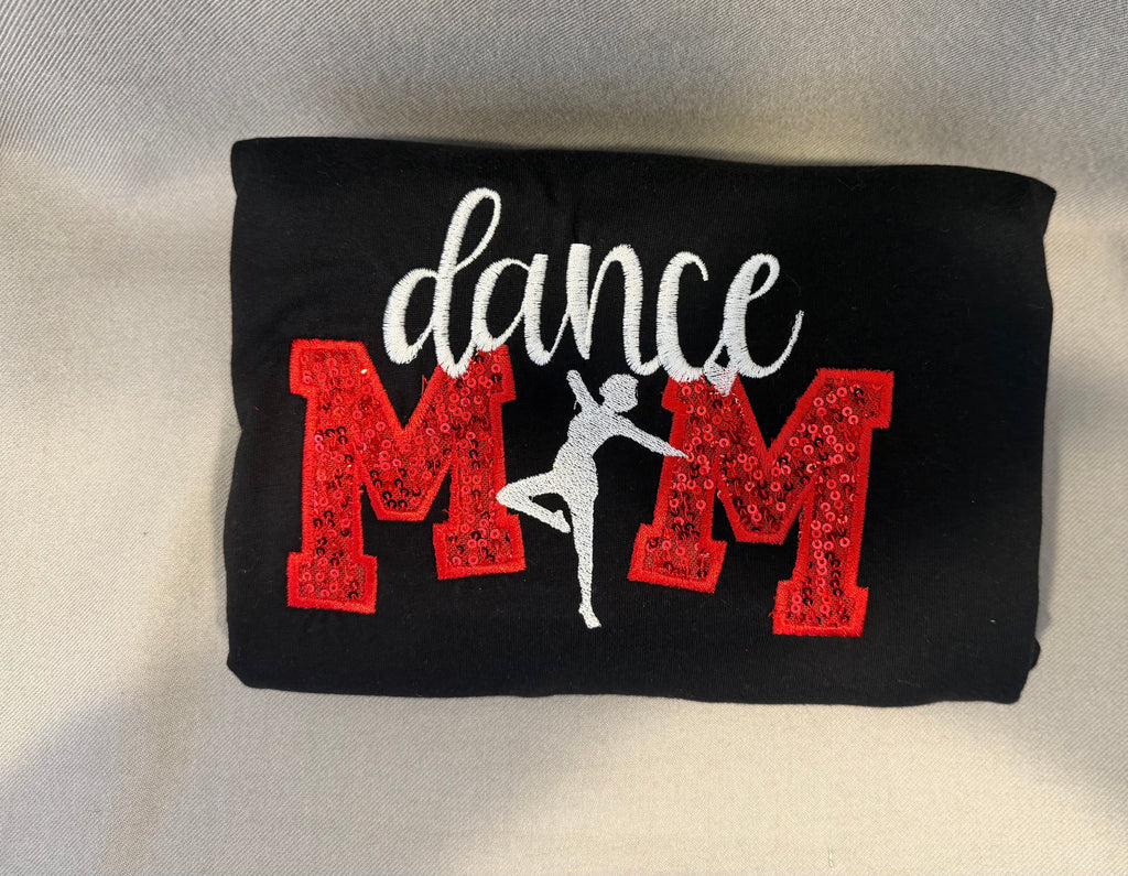 Dance Mom Sequin Appliqué Long-Sleeve T-Shirt